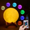 LED Moon Light Afstandsbediening USB Holiday Sleep Oplaadbare Creative Dream Tafel Nachtlamp Kleurrijk Touch Decor Slaapkamer Gift