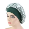 Tie Dye Satin Bonnet Hår Styling Cap Lång Hårvård Kvinnor Natt Sova Hat Head Wrap Dusch Hår Styling Verktyg