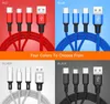 3 in 1 USB Cables Fast Charging Braided Cord Multi Function Adapter for XIAOMI OPPO VIV0 Huawei Type C Samsung S21 S20 S10 S8 S7 V8 Micro Charger Android Phone Cable