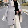 Мужская пухлая Parkas 2022 зима в теплой шерстяной утолщенной одежде для хлопчатобумажной одежды молодежь свободные пальто длинные повседневные снежные куртки M-2XL Phin22