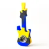 4.25 polegadas guitarra silicone tubulação de silicone manual tubo de fumaça de fumaça de fumaça com tigela de vidro plataformas de óleo