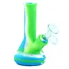 5 "Silicone Fumar Colorido Beaker Beaker Bongo Silicone Tubulação de Água De Vidro Dab Rig Rig Rigs Holicular