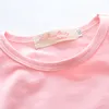 Новорожденная детская одежда Осень ребёнка одежда набор розовый рюшами с длинным рукавом топы мультфильма фламинго брюки навязки повязки lj201223