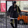Graffiti Appliques Hip Hop Jean Jacket Uomo Art Gone Mad Turn Down Collar Giacche di jeans Uomo Streetwear Abbigliamento Rated 201218