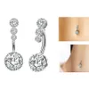 allergie gratis roestvrijstalen diamant buikring zirkon navel bell knop ringen sexy mode piercing dames body sieraden wil en zandnieuw