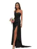 Sheath Column Women's Dress For Bridesmaids Ruched One-Shoulder Sleeveless Floor-Length Bridesmaid Dresses200B