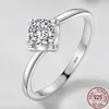 Vintage 925 Sterling Silver Wedding Engagement Ring CZ Zircon Anniversary Party Ring för Women Fashion Ring XR408