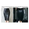 Colorfaith Women PU Leather Midi Skirt Autumn Winter Ladies Package Hip Front or Back Slit Pencil Skirt Plus Size SK8760 201111