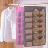 Women Underwear Socks Hanging Bag Double Sided Wardrobe Closet Bra Storage Non-woven Bag Home Clothes Organizer 12/18/24 Pockets RRA2697