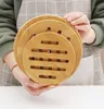 Mats & Pads Household Dining Table Pot Mat Creative Round Anti-scald Non-slip Placemat Thickened Bamboo Heat Insulation Pad1