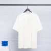 2022SS Sweatshirt Sand Summer Ny högkvalitativ bomullstryck Kort ärm Runda nackpanel T-shirt Överdimensionerad färg svart vit TE3177G