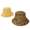 Cappelli a tesa larga 2021 Due lati leopardo nero cappello a secchiello per donna uomo reversibile Panama sole estivo signore coreano spiaggia pescatore6594955