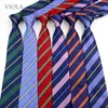 29 Colors Striped Tie 7cm Polyester Young Men Red Blue Green Navy Necktie Suit Casual Formal Daily Cravat Quality Gift Accessory Y1229