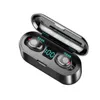 Trådlös hörlurar Bluetooth V5.0 F9 TWS Sport Headphone LED-display med 2000MAH Power Bank Headset Microphon 2021