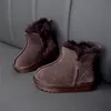 2020 Nouveau hiver enfants bottes de neige en cuir véritable laine filles bottes en peluche garçon chaussures chaudes mode enfants bottes bébé enfant en bas âge chaussures LJ201027
