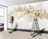 Luxury Diamond 3D Floral Wallpaper Classic 3d Wallpaper Premium Atmospheric Interior Decoration 3d Modern Flower Wallpaper