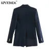 KPYTOMOA Women 2020 Fashion With Metal Buttons Blazers Coat Vintage Long Sleeve Back Vents Female Outerwear Chic Tops LJ201021