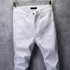 Skinny Jeans Men Men Solid White Mens Jeans Alongamento Casual Men Fashioins Jeans calças casuais yong menino estudantes calças Tamanho 42 201128