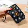 Style Coin Purses 2021 Summer Canvas Bag Korean-Style Three Zip Multi-Layer Wallet With Small Mobile Phone Change