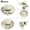 Summer Wide Big Brim Straw Hats Letter Sun Hats for Women UV Ochrona Ochrona Panama plaż