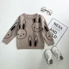 Suéteres de moda para bebés y niñas, suéter de conejo de dibujos animados para niños, suéter de otoño e invierno para niños, Tops, prendas de punto de algodón para niñas, ropa 210308