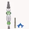 Heißer Verkauf von 9 -Zoll -Ölrohre Kits mit 14 mm Titanspitze Titan Nagelglas Wasser Bongs Dab Strohöl Rigs mit Plastikclip