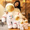 Space Astronauta nadziewana lalka pluszowa rakieta kosmiczna Unikalna kosmiczna zabawka wypchana poduszka do chłopca dar urodzin LJ201126