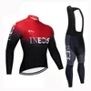 Mannen Herfst Spring InEOS Team Fietsen Jersey Set Tour de France Lange Mouw MTB Bike Kleding Road Fiets Outfits Cycle Sportswear S21012825