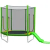 安全エンクロージャーの子供のための7フィートのトランポリンネットスライドとラダーの簡単な組み立てラウンド屋外レクリエーショントランポリン米国ストック268D