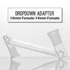 Vattenpipor grossist drop down adapter 3,5" sex storlekar hane till hona 10mm/14mm/18mm dropdown glasoljeriggar adaptrar