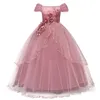 Abiti per bambini per ragazze Principessa Party Girl Dress Vestiti per bambini Abiti di compleanno per ragazze Adolescenti Abito da sposa lungo in tulle con fiori3406010