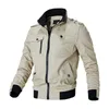 Mäns Jackor Casual Jacket Män Vår Höst Armé Mens Coats Man Ytterkläder Windbreaker Varumärke Kläder Zipper Dekoration