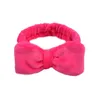 Mulher lavar rosto faixa de cabelo cor sólida arco bandana chuveiro bowknot turbante coral velo cabeça envoltório spa compõem headbands cabelo accesso4599454