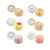 6pcs / set fleur Mooncake moule bricolage main pression fondant lune gâteau biscuits moules mi-automne festival outils de cuisson T200703