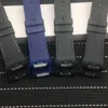 Top Quality 28mm Genuine Leather Black Blue Watchband Silicone Belt Replacement Bracelet Suitable for Fit Franck Muller Strap224z