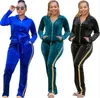 Chaqueta de talla grande para mujer, ropa deportiva, chándal, trajes de manga larga, conjunto de 2 piezas, traje deportivo para correr, sudadera, medias, traje deportivo klw5553