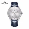 Wristwatches 2021 Reef Tiger/RT Mens Dress Watches Convex Lens White Dial Automatic Blue Leather Band RGA8238