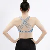 Sports Yoga Bra Sexy Beauty Back Double Cross Ribbon Exercise Yoga Gym Vest Push Up Fitness Tops Shakeproof Adjustable Strap Bra top