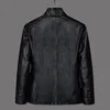 Men Autumn Motorcycle Causal Vintage Leather Jacket Coat Men Fashion Biker Button Pocket Design PU Leather Jacket Men 6XL 201128