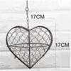 소박한 철 와이어 화환 프레임 즙이 많은 냄비 철 매달려 화분 식물 홀더 (식물은 포함되지 않음) C1111