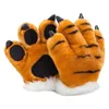 Luxury-simulering tiger plysch handskar randig fluffig djur cosplay fylld