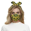 2 em 1 Máscara facial Máscara Vermelha Máscaras Máscaras Headband Sundawer Leopardo Orelha Protetora Penteado Cruz Hair Band Headress RRA2166