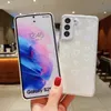 Casos de amor de coração a laser transparentes para iPhone 14 13 12 Pro máximo 11 xr xs x 8 7 Plus Fashion Hard PC Plástico Plástico Soft TPU lateral cola lateral cola bling glitter folha capa para celular tampa