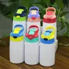 12oz Sublimation Sippy Cup 350ml sublimation Children Water Bottle with straw lid Portable Stainless Steel Drinking tumbler for Kids FY4309