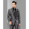 Alta Qualidade Homens Terno Preto Noivo TuxeDos Groomsmen Estilo Manhã Smoking para Homens Ternos de Casamento Prom Form FitRegroom Terno 201105