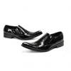 Scarpe da uomo italiane in pelle verniciata nera slip on per uomo vestito nero da ufficio scarpe da lavoro formale oxford plus size