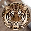 Lousidream Animal Tiger Head Rodada Tapete Sala de Living Decor Sofá Sofá Tapete Anti Slip Cadeira de Cadeira Lounge Mat 220301