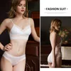 2020 Yeni Moda Kadınlar Iç Çamaşırı Setleri Dantel Seksi Nokta Mesh Push-Up Sütyen Ve Külot Setleri Comfort Sutyen Bayanlar Pamuk Lingerie Set LJ201031