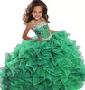 emerald green long pageant dress