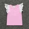 Kinderen zomer shirt pure kleur streep jongen meisje vest kant babykleding comfortabele en ademende hete verkoop 12sj j2